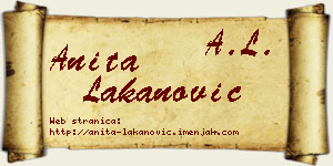 Anita Lakanović vizit kartica